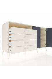 Kronos Konsol 3 Raflı 4 Çekmeceli 2 Kapaklı 176x59x99 Aytaşı-Antrasit/Aytaşı