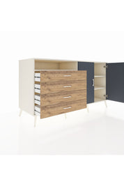 Kronos Konsol 3 Raflı 4 Çekmeceli 2 Kapaklı 176x59x99 Aytaşı-Antrasit/Çam