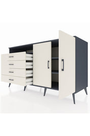 Kronos Konsol 3 Raflı 4 Çekmeceli 2 Kapaklı 176x59x99 Antrasit-Aytaşı