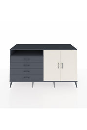 Kronos Konsol 3 Raflı 4 Çekmeceli 2 Kapaklı 176x59x99 Antrasit-Aytaşı/Antrasit