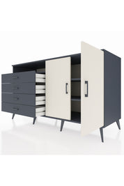 Kronos Konsol 3 Raflı 4 Çekmeceli 2 Kapaklı 176x59x99 Antrasit-Aytaşı/Antrasit