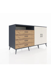 Kronos Konsol 3 Raflı 4 Çekmeceli 2 Kapaklı 176x59x99 Antrasit-Aytaşı/Çam