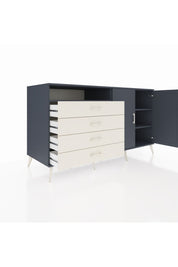 Kronos Konsol 3 Raflı 4 Çekmeceli 2 Kapaklı 176x59x99 Antrasit-Antrasit/Aytaşı