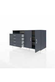 Kronos Konsol 3 Raflı 4 Çekmeceli 2 Kapaklı 176x59x99 Antrasit-Antrasit