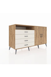 Kronos Konsol 3 Raflı 4 Çekmeceli 2 Kapaklı 176x59x99 Çam-Çam/Aytaşı