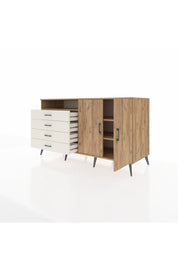 Kronos Konsol 3 Raflı 4 Çekmeceli 2 Kapaklı 176x59x99 Çam-Çam/Aytaşı