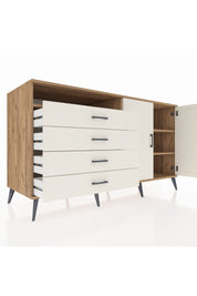 Kronos Konsol 3 Raflı 4 Çekmeceli 2 Kapaklı 176x59x99 Çam-Aytaşı