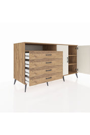 Kronos Konsol 3 Raflı 4 Çekmeceli 2 Kapaklı 176x59x99 Çam-Aytaşı/Çam