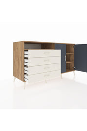 Kronos Konsol 3 Raflı 4 Çekmeceli 2 Kapaklı 176x59x99 Çam-Antrasit/Aytaşı