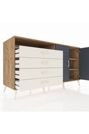 Kronos Konsol 3 Raflı 4 Çekmeceli 2 Kapaklı 176x59x99 Çam-Antrasit/Aytaşı