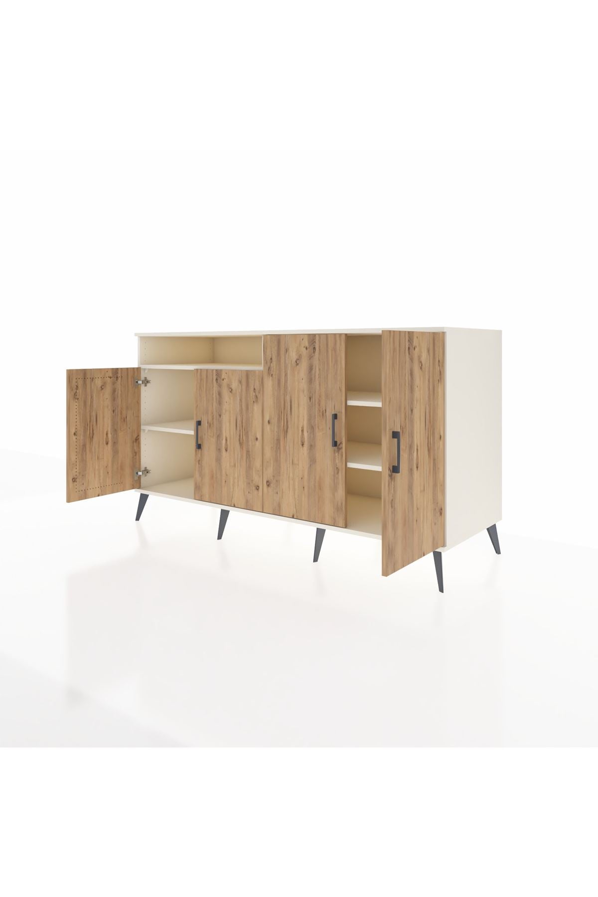 Kronos Konsol 4 Raflı 4 Kapaklı 176x59x99 Aytaşı-Çam/Aytaşı