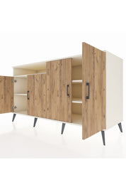 Kronos Konsol 4 Raflı 4 Kapaklı 176x59x99 Aytaşı-Çam/Aytaşı