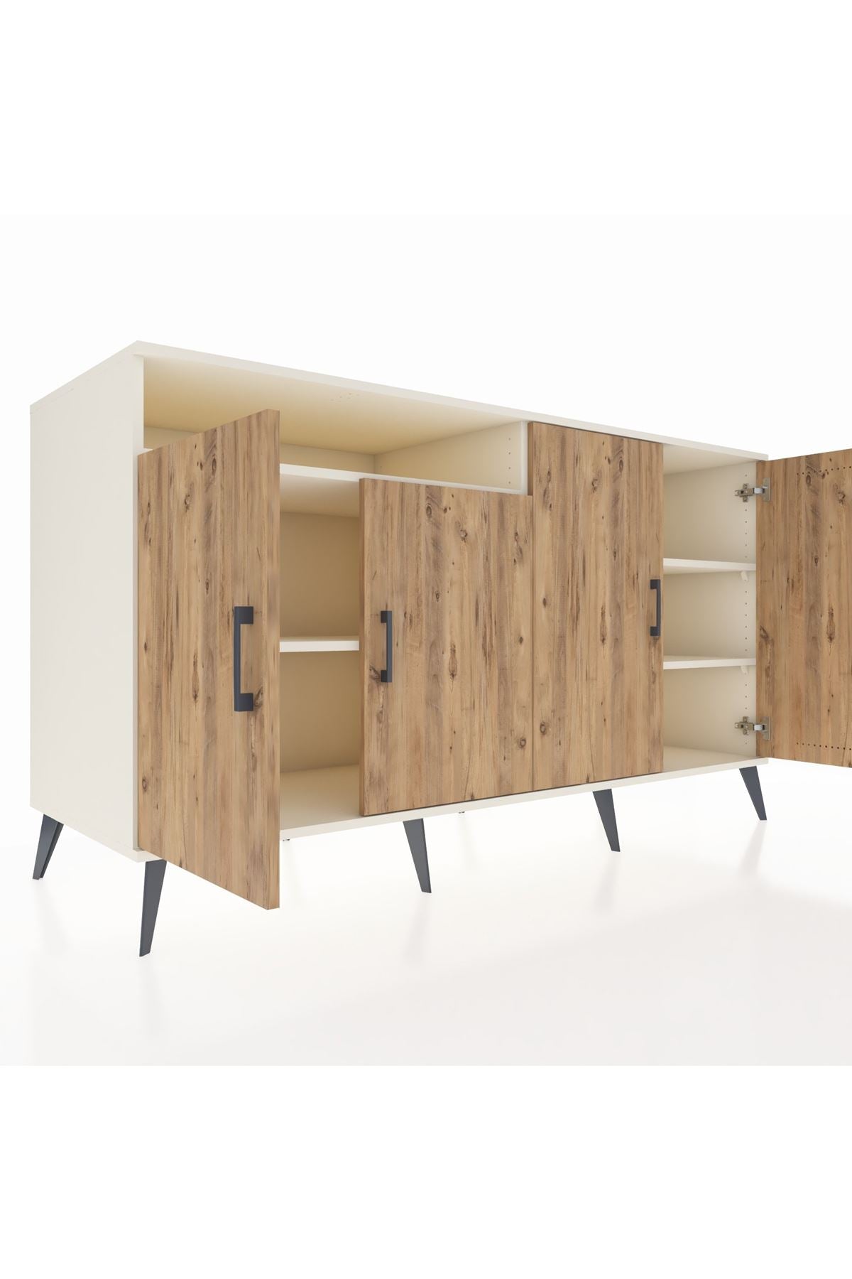 Kronos Konsol 4 Raflı 4 Kapaklı 176x59x99 Aytaşı-Çam/Aytaşı