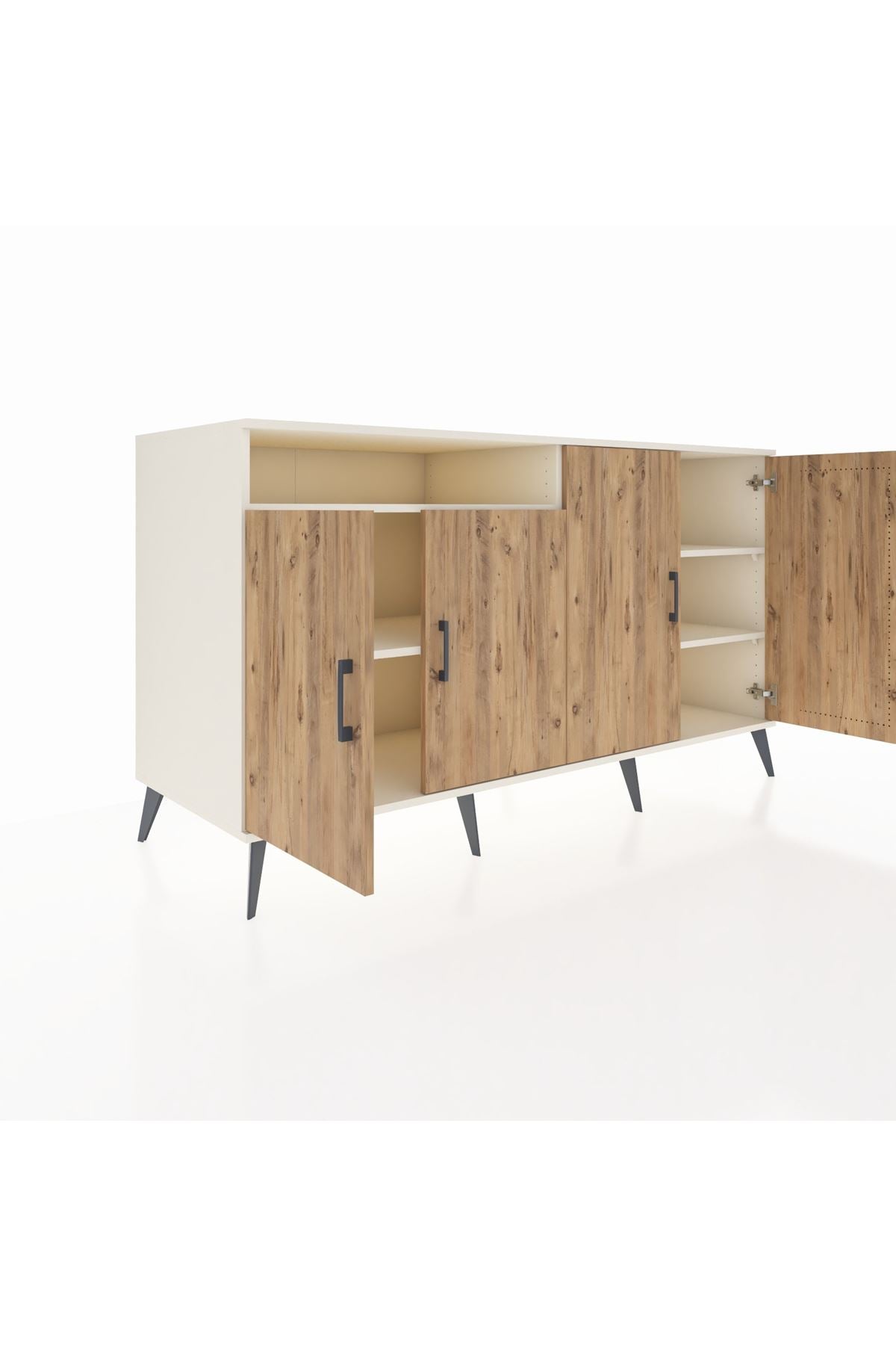 Kronos Konsol 4 Raflı 4 Kapaklı 176x59x99 Aytaşı-Çam/Aytaşı