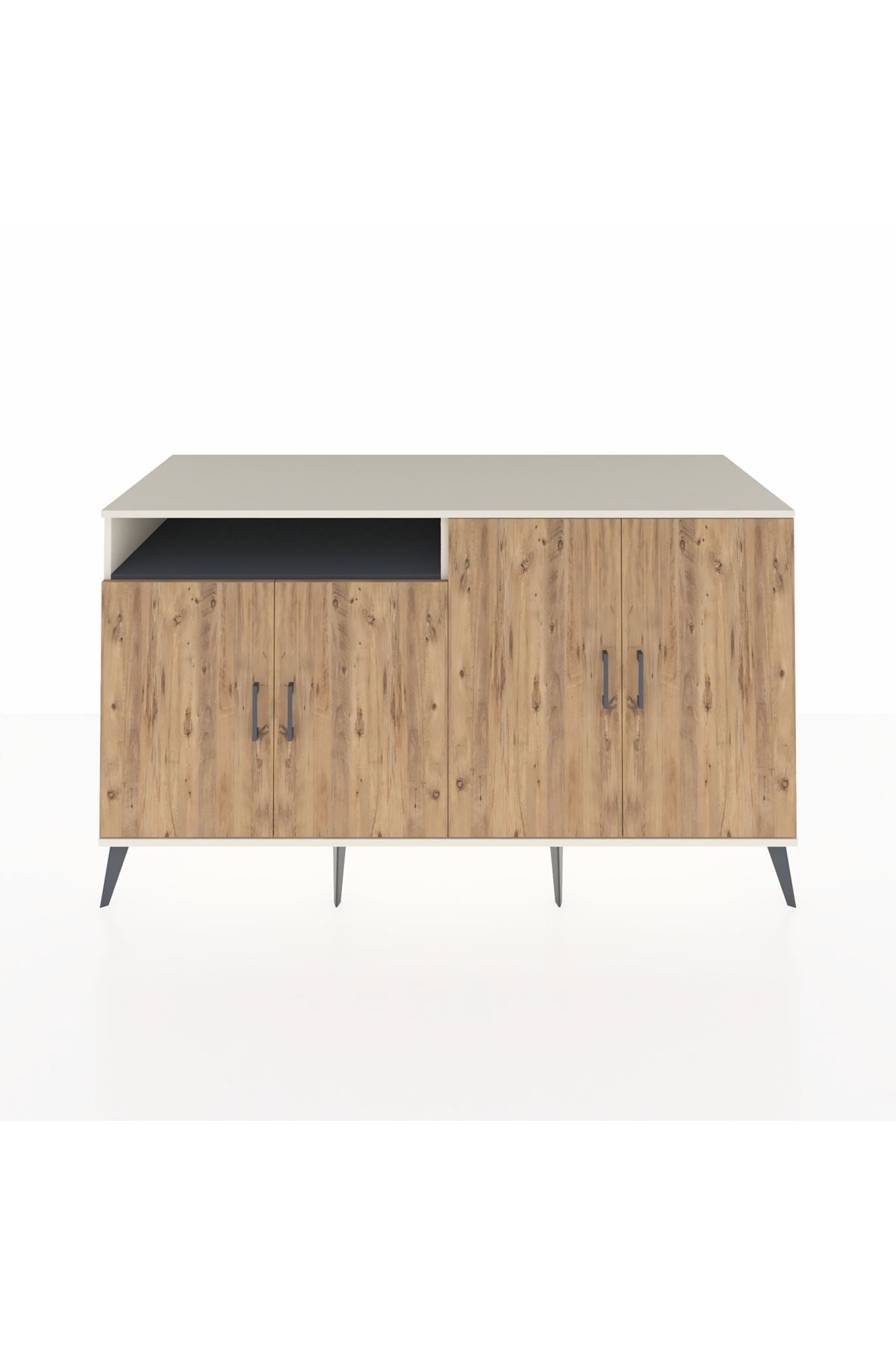 Kronos Konsol 4 Raflı 4 Kapaklı 176x59x99 Aytaşı-Çam/Antrasit