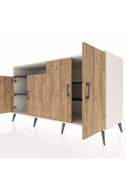 Kronos Konsol 4 Raflı 4 Kapaklı 176x59x99 Aytaşı-Çam/Antrasit