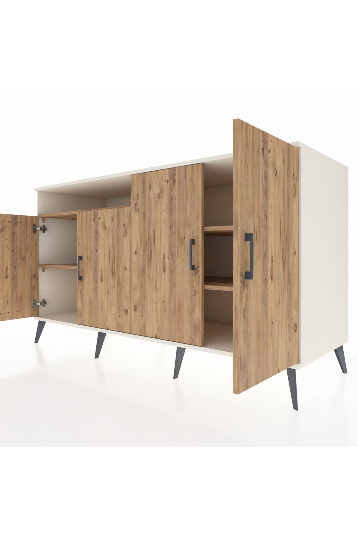 Kronos Konsol 4 Raflı 4 Kapaklı 176x59x99 Aytaşı-Çam