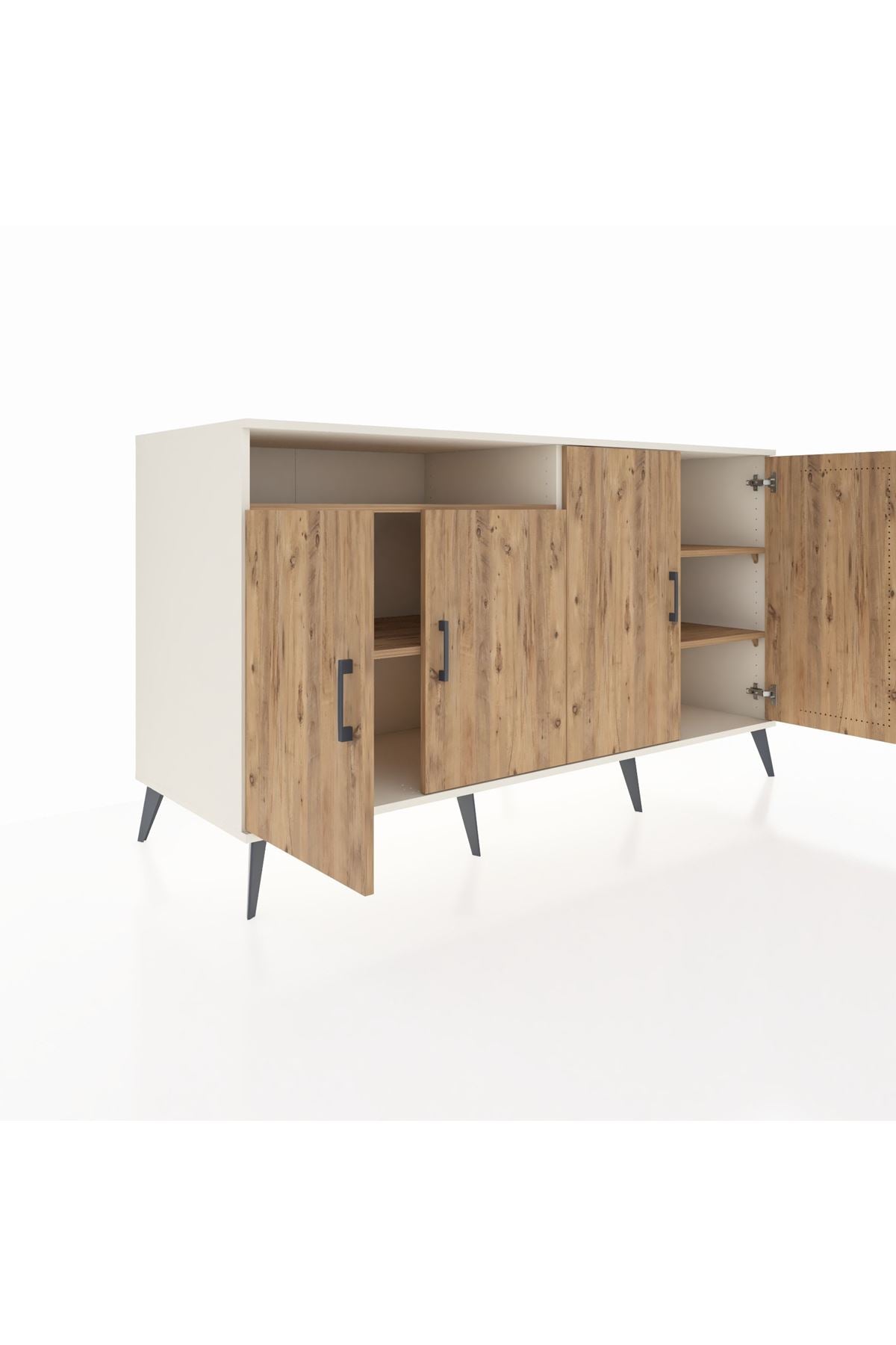 Kronos Konsol 4 Raflı 4 Kapaklı 176x59x99 Aytaşı-Çam