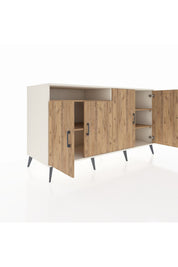 Kronos Konsol 4 Raflı 4 Kapaklı 176x59x99 Aytaşı-Çam