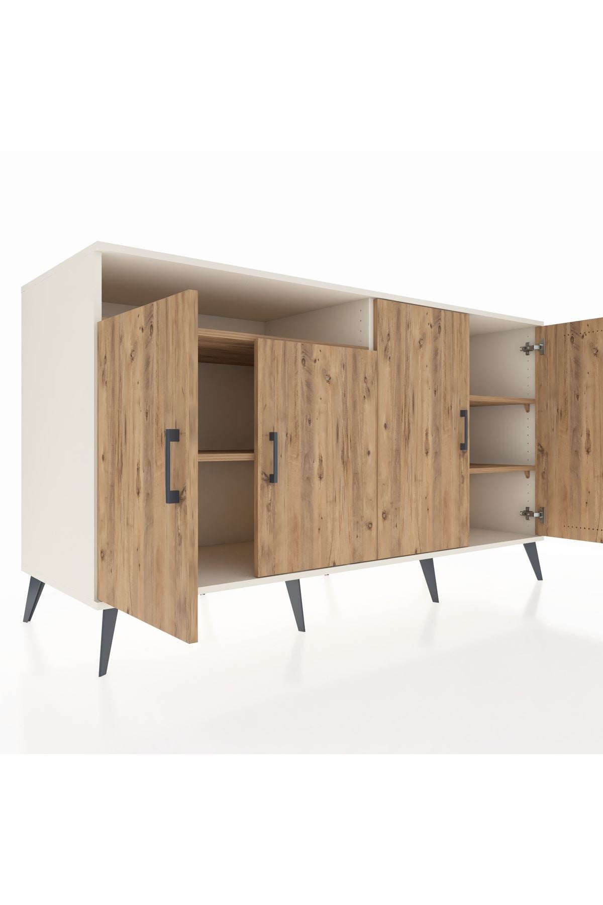 Kronos Konsol 4 Raflı 4 Kapaklı 176x59x99 Aytaşı-Çam