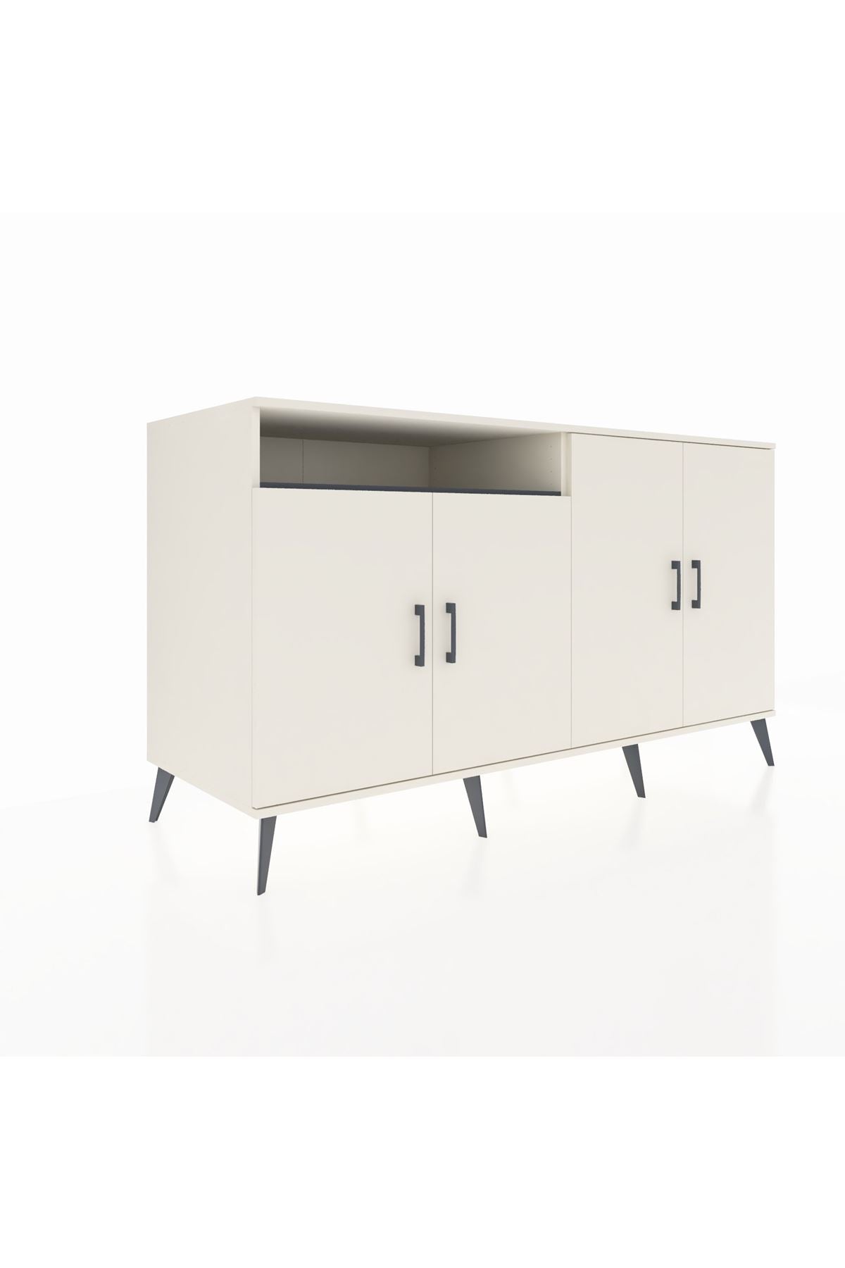 Kronos Konsol 4 Raflı 4 Kapaklı 176x59x99 Aytaşı-Aytaşı/Antrasit