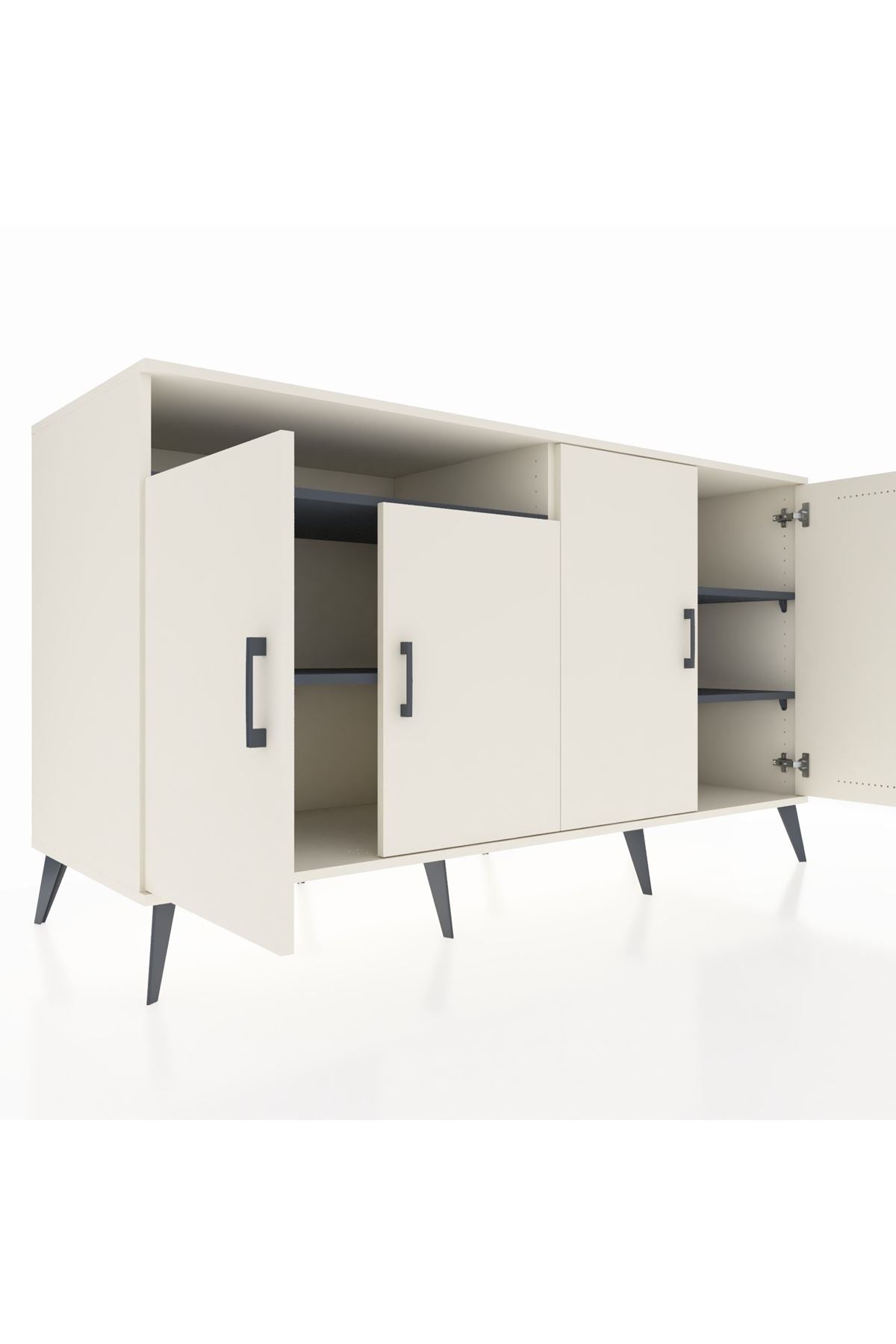 Kronos Konsol 4 Raflı 4 Kapaklı 176x59x99 Aytaşı-Aytaşı/Antrasit