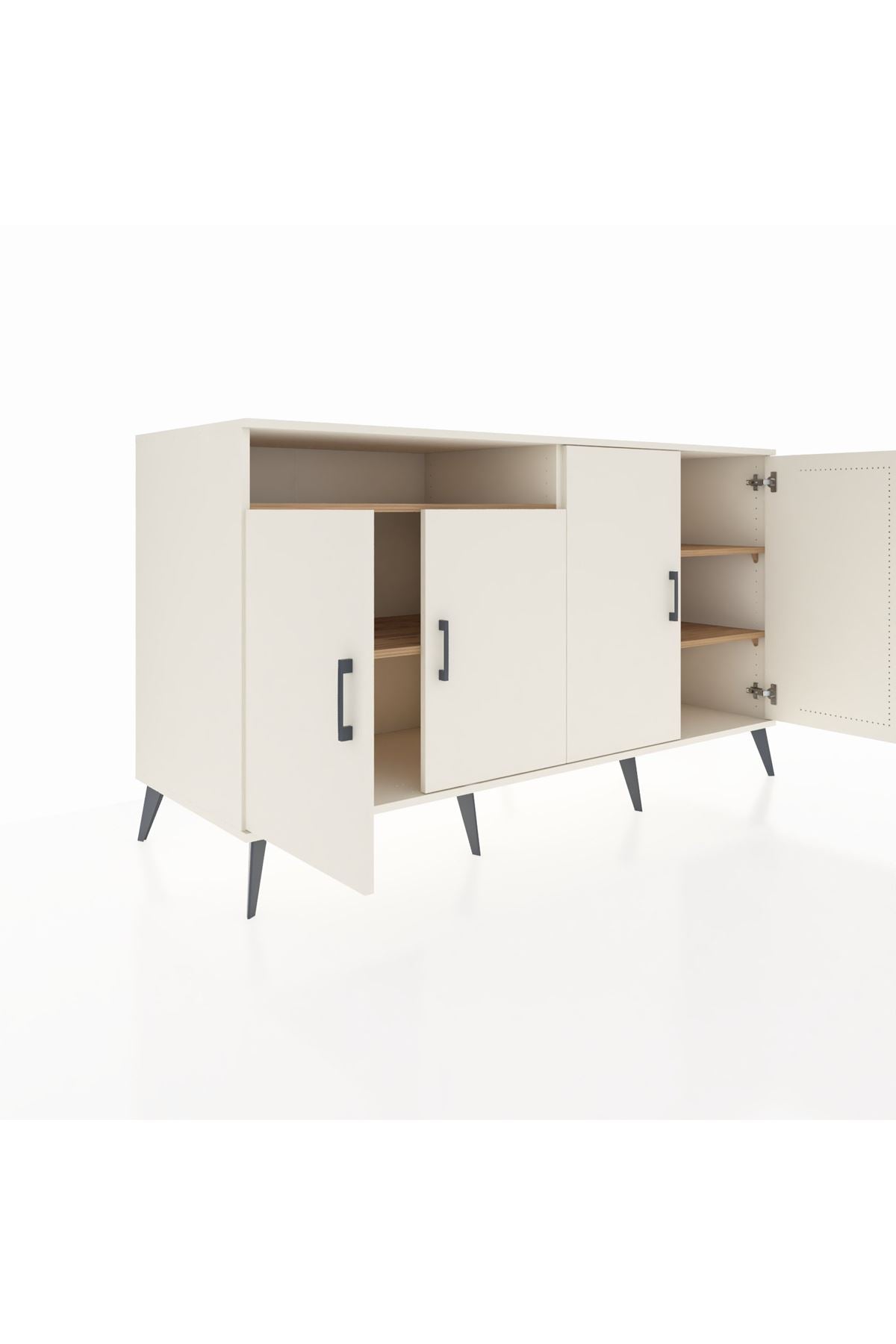 Kronos Konsol 4 Raflı 4 Kapaklı 176x59x99 Aytaşı-Aytaşı/Çam