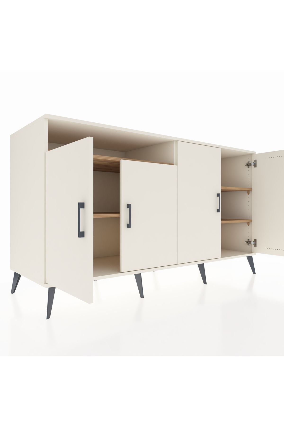 Kronos Konsol 4 Raflı 4 Kapaklı 176x59x99 Aytaşı-Aytaşı/Çam