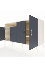 Kronos Konsol 4 Raflı 4 Kapaklı 176x59x99 Aytaşı-Antrasit/Aytaşı