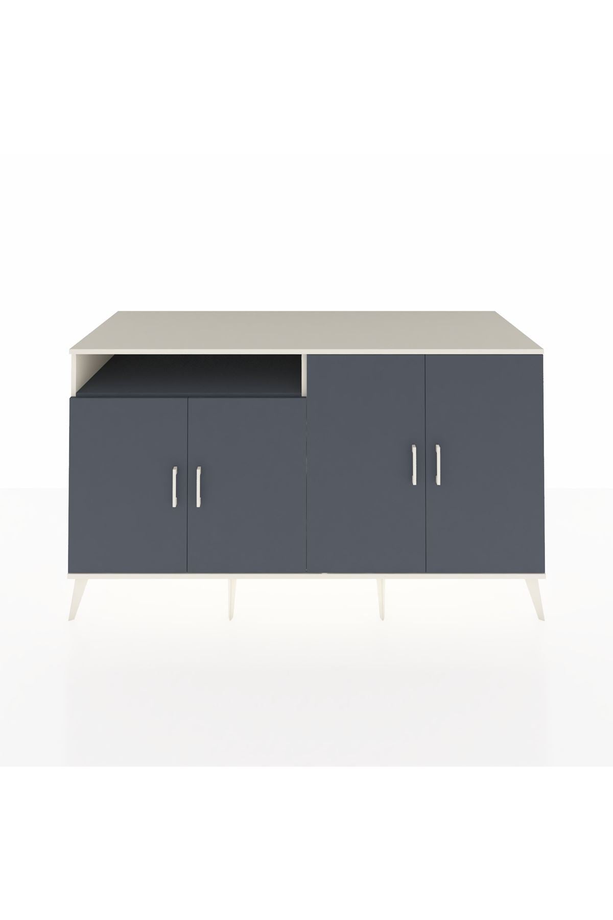 Kronos Konsol 4 Raflı 4 Kapaklı 176x59x99 Aytaşı-Antrasit