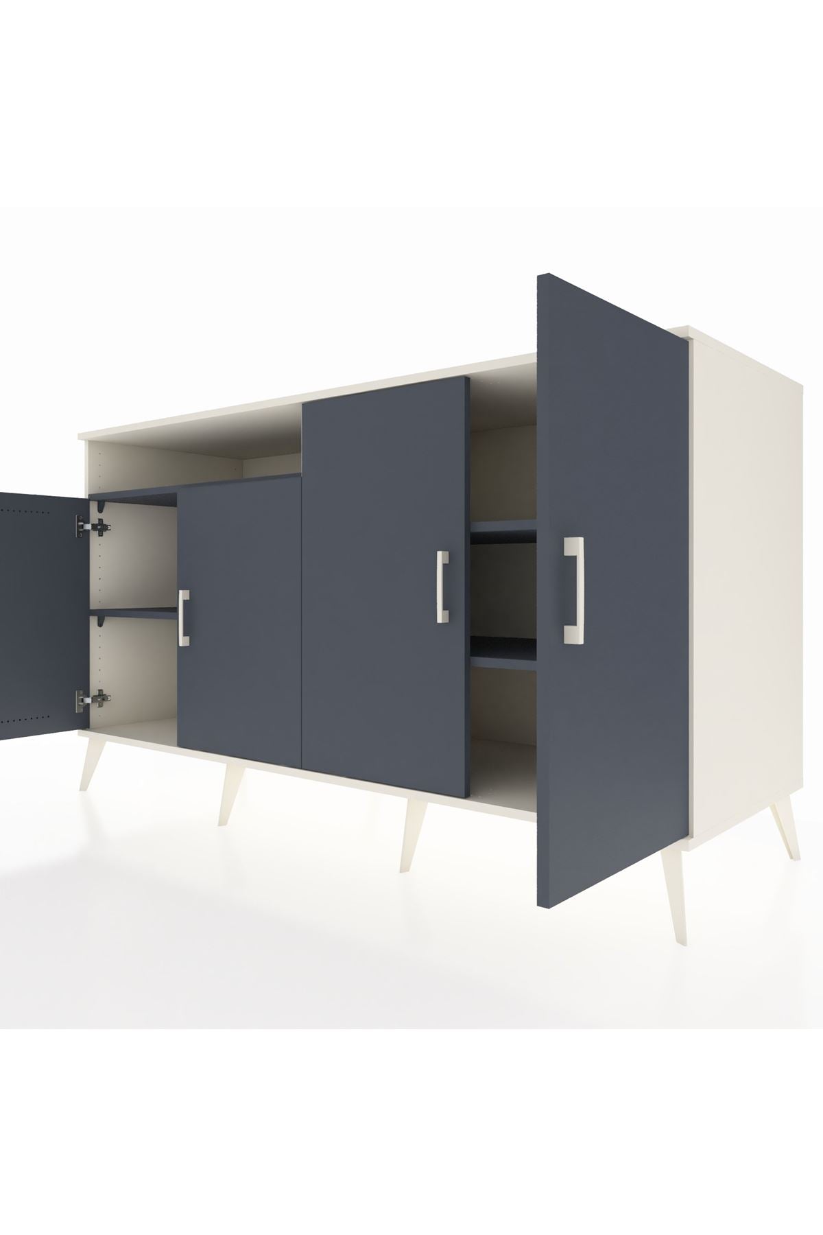 Kronos Konsol 4 Raflı 4 Kapaklı 176x59x99 Aytaşı-Antrasit