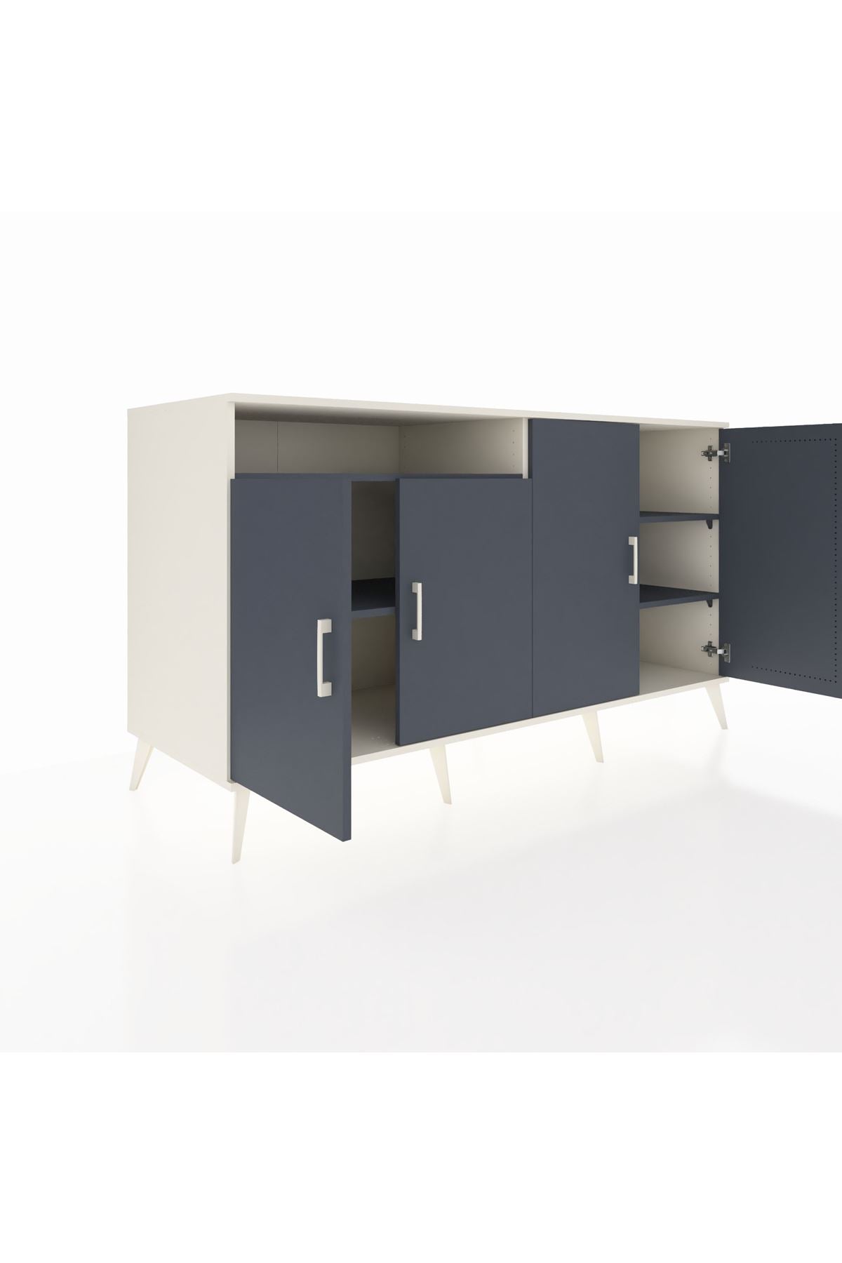 Kronos Konsol 4 Raflı 4 Kapaklı 176x59x99 Aytaşı-Antrasit