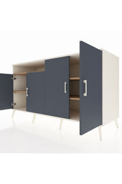 Kronos Konsol 4 Raflı 4 Kapaklı 176x59x99 Aytaşı-Antrasit/Çam