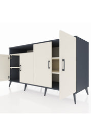 Kronos Konsol 4 Raflı 4 Kapaklı 176x59x99 Antrasit-Aytaşı