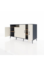 Kronos Konsol 4 Raflı 4 Kapaklı 176x59x99 Antrasit-Aytaşı/Çam