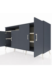 Kronos Konsol 4 Raflı 4 Kapaklı 176x59x99 Antrasit-Antrasit/Aytaşı