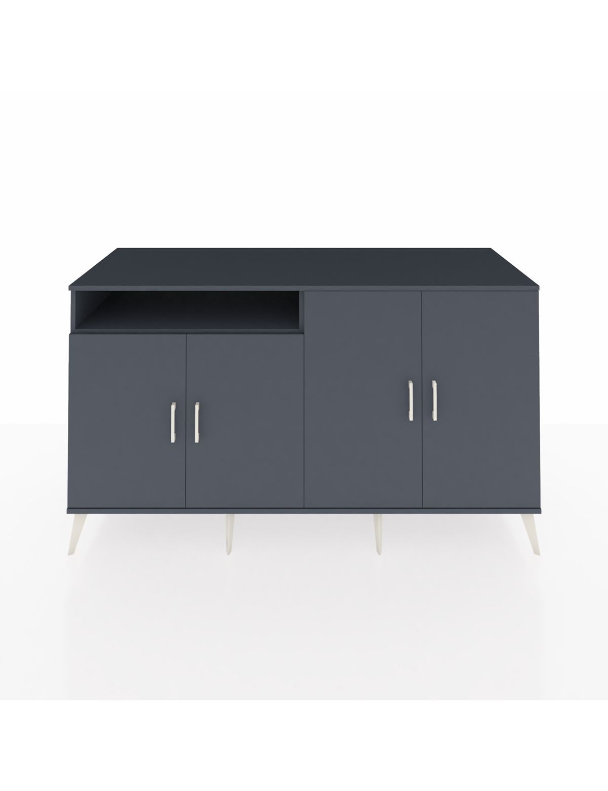 Kronos Konsol 4 Raflı 4 Kapaklı 176x59x99 Antrasit-Antrasit