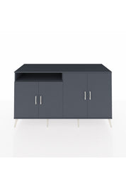 Kronos Konsol 4 Raflı 4 Kapaklı 176x59x99 Antrasit-Antrasit