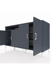 Kronos Konsol 4 Raflı 4 Kapaklı 176x59x99 Antrasit-Antrasit