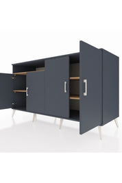 Kronos Konsol 4 Raflı 4 Kapaklı 176x59x99 Antrasit-Antrasit/Çam