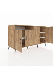 Kronos Konsol 4 Raflı 4 Kapaklı 176x59x99 Çam-Çam/Aytaşı