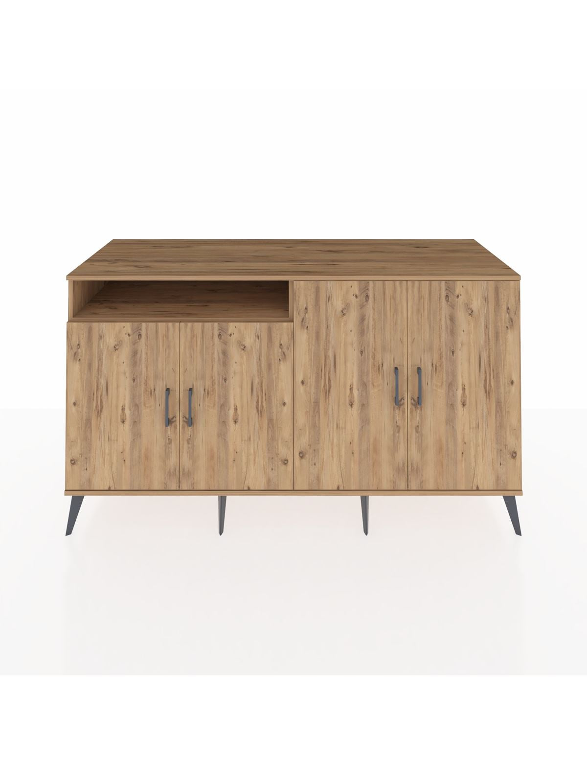 Kronos Konsol 4 Raflı 4 Kapaklı 176x59x99 Çam-Çam