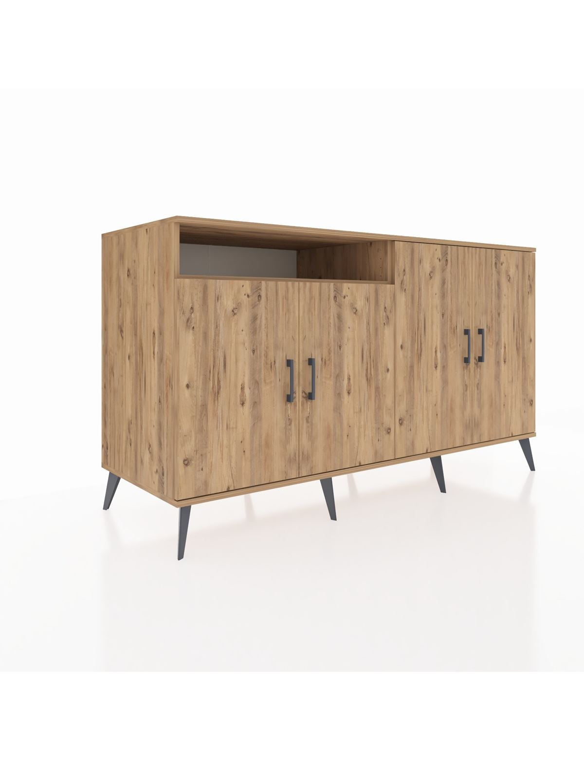 Kronos Konsol 4 Raflı 4 Kapaklı 176x59x99 Çam-Çam