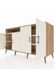 Kronos Konsol 4 Raflı 4 Kapaklı 176x59x99 Çam-Aytaşı