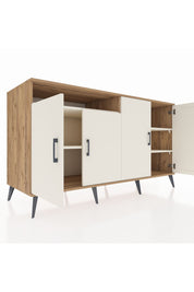 Kronos Konsol 4 Raflı 4 Kapaklı 176x59x99 Çam-Aytaşı