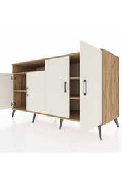 Kronos Konsol 4 Raflı 4 Kapaklı 176x59x99 Çam-Aytaşı/Çam