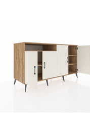 Kronos Konsol 4 Raflı 4 Kapaklı 176x59x99 Çam-Aytaşı/Çam