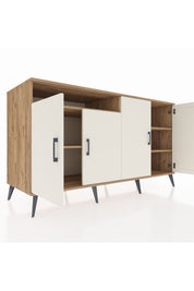 Kronos Konsol 4 Raflı 4 Kapaklı 176x59x99 Çam-Aytaşı/Çam