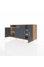 Kronos Konsol 4 Raflı 4 Kapaklı 176x59x99 Çam-Antrasit/Aytaşı