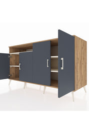 Kronos Konsol 4 Raflı 4 Kapaklı 176x59x99 Çam-Antrasit/Aytaşı